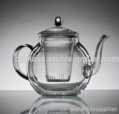 Heat Resistant Double Wall Borosilicate Glass Tea Pot Coffee Pot