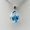 925 sterling silver jewelry blue topaz cubic zircon pendant