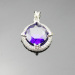 Fashion Jewelry Round Cut Amethyst Pendant with Clear Cubic Zircon