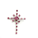 Red Cubic Zirconia Pendant.925 Silver Cross Pendant
