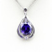 gemstone pendant,925 silver blue topaz cubic zircon pendant jewelry