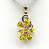 18K Yellow Gold Plated Silver Jewelry Yellow Cubic Zircon Fllower Pendant