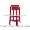 PC Dinning Polycarbonate Chair , Red Round Charles Ghost Chair