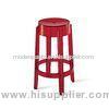 PC Dinning Polycarbonate Chair , Red Round Charles Ghost Chair