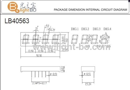 شاشة عرض LED حمراء فائقة السطوع مكونة من 4 أرقام مقاس 0.56 بوصة وكاثود مشترك مكون من 7 أجزاء