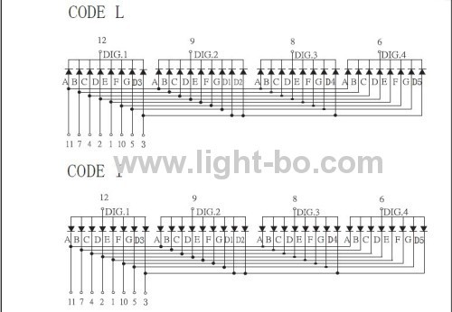 0,56 polegadas cátodo comum Ultra brilhante vermelho 7 segmentos LED Display de 4 dígitos