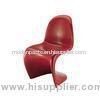 Red Armless PP ABS Chair , Reusable Shinning Replica Panton Chair