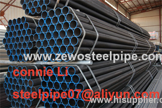 Seamless Steel Pipe with Plastic Cap and Black lacquer
