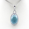 925 Silver Jewelry,Fashion Silver Blue Topaz Cubic Zircon Pendant