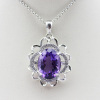 925 Sterling Silver Jewelry ,Created Amethyst Cubic Zircon Pendant