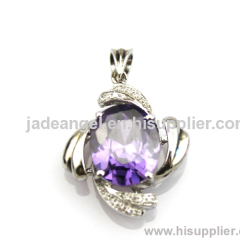 925 Silver Jewelry Amethyst Cubic Zircon Pendant