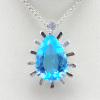 925 Blue Topaz Cubic Zircon Pendan ,Gemstone Pendant Jewelry