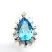 925 Blue Topaz Cubic Zircon Pendan ,Gemstone Pendant Jewelry