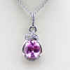 925 Sterling Silver Jewelry Pink Cubic Zircon Pendant