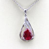 created ruby cubic zircon silver pendant jewelry