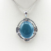 gemstone pendant stelring silver oval cut blue topaz pendant jewelry