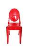 Square Louis Ghost Armless Plastic Chair , Red UV Protection
