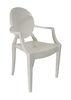 Solid White Louis Ghost Chair , Outdoor Plastic Chair With Armrest