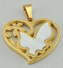 Fashion stainless steel heart bird pearl pendant