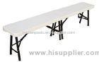 White Plastic Foldable Blow Molded Table For Indoor / Outdoor Furniture