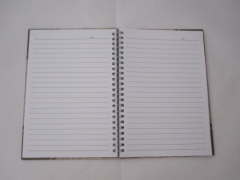 A5 college ruled hardcover spiral notebook 2 subject