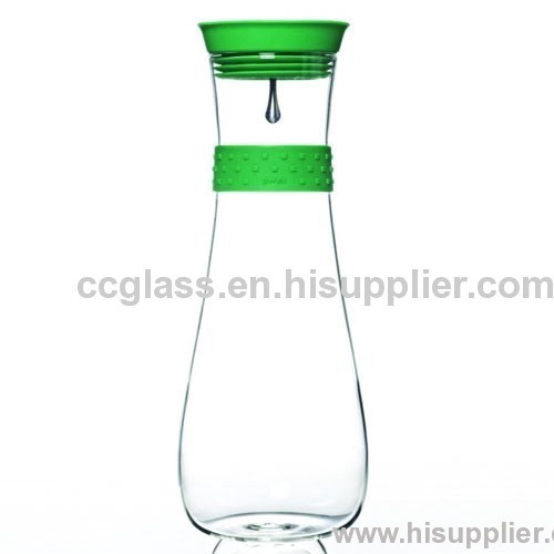 Heat Resistant Hand Blown Borosilicate Glass Carafe