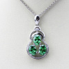 925 Sterling Silver Green Cubic Zircon Pendant Jewelry