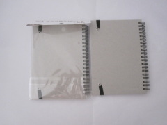 A6 2 subject college ruled hardcover spiral notebook with rubber band