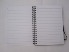 A6 2 subject college ruled hardcover spiral notebook with rubber band