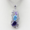 Color Cubic Zircon Gemstones Jewelry 925 Silver Pendant