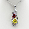 925 Sterling Silver Pendant with Created Cubic Zircon