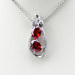 925 Sterling Silver Garnet Cubic Zirconia Pendant