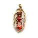 18K Rose Gold Plated Sterlilng Silver Created Garnet and Cubic Zircon Pendant