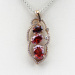 18K Rose Gold Plated Sterlilng Silver Created Garnet and Cubic Zircon Pendant