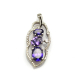 925 Silver Jewelry Created Amethyst and Clear Cubic Zirconia Pendant Jewelry