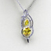 925 Sterling Silver Yellow Cubic Zircon Pendant Jewelry