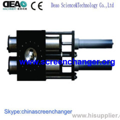 Two chanel hydraulic melt filter-continuous screen changer