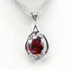 925 Sterling Silver Jewelry Garnet Cubic Zircon Pendant Jewelry