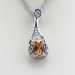 Sterling Silver Jewelry Created Citrine Cubic Zircon Pendant