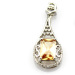Sterling Silver Jewelry Created Citrine Cubic Zircon Pendant