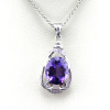 925 Sterling Silver Jewelry Amethyst Cubic Zircon Pendant Jewelry