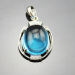 925 Silver Jewelry Oval Dome Cut Created Blue Topaz Charm Jewelry
