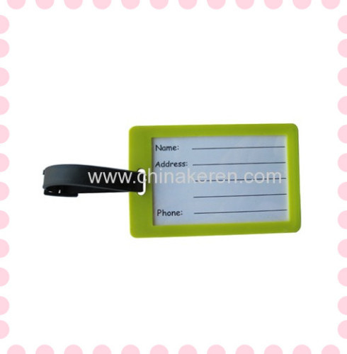 Promotional custom 2D bulk soft rubber pvc luggage tag