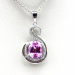 sterling silver pendant with pink cubic zircon jewelry