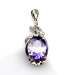 Solid 925 Silver Pendant with Amethyst Cubic Zircon Jewelry