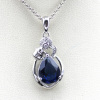 925 Silver Jewelry Created Sapphire Cubic Zircon Pendant