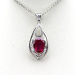 Oval Cut Garnet Cubic Zircon 925 Silver Pendant Jewelry