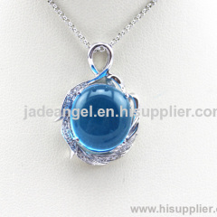 925 Silver Blue Cubic Zircon Pendant