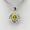 Yellow Cubic Zircon Silver Jewelry ,925 Silver Pendant