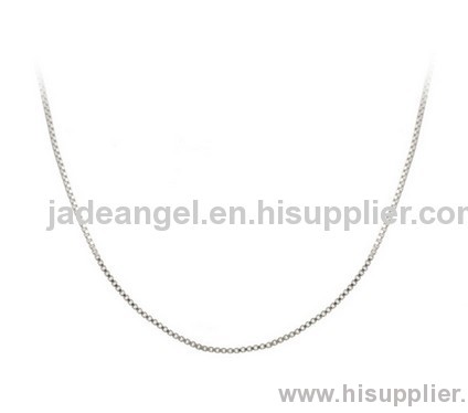 925 Sterling Silver Box Chain Necklace, 18 inches Chain Necklace